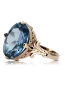 Ring Vintage Jewlery Aquamarine Sterling silver rose gold plated vrc369rp